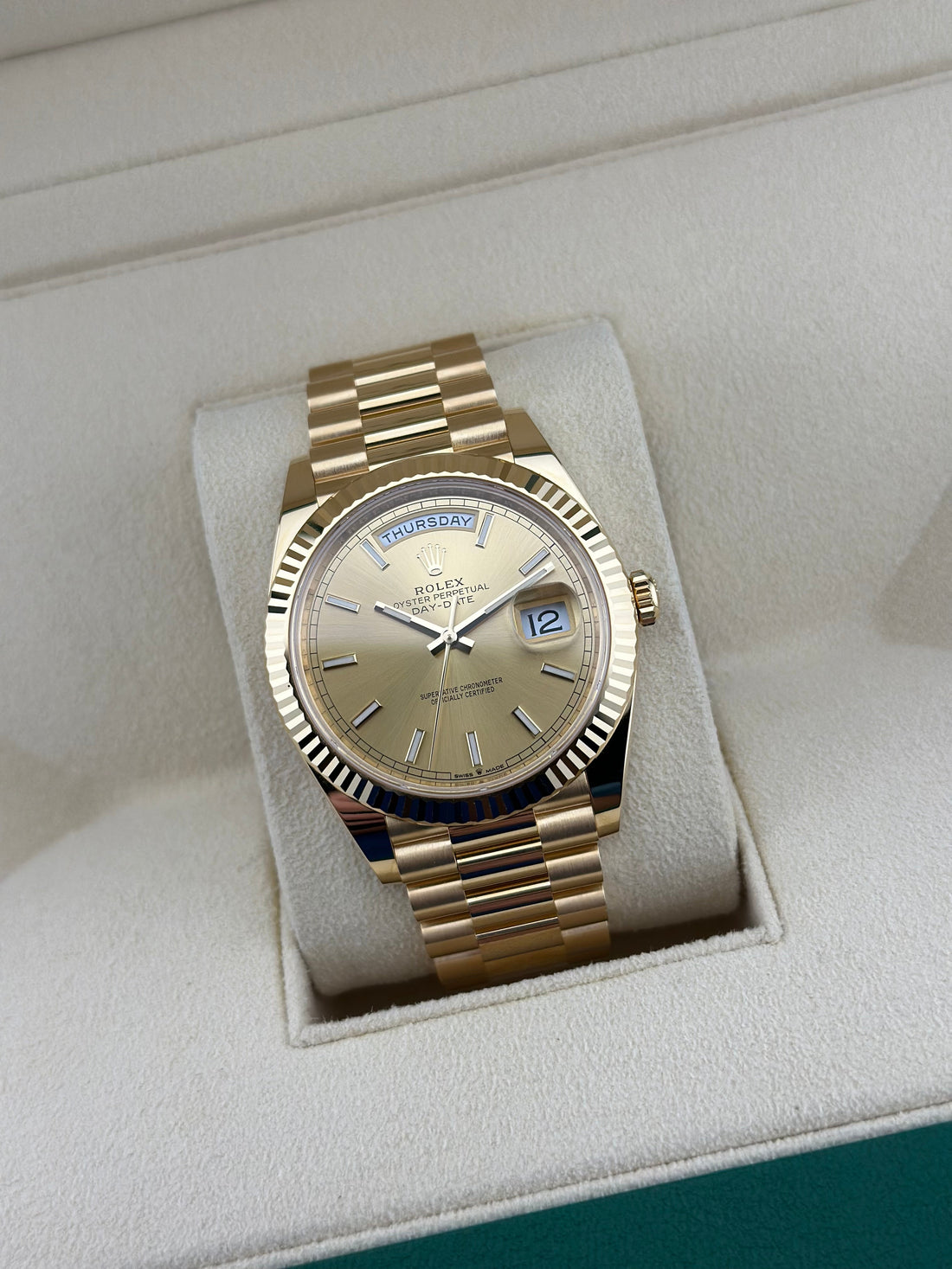 Rolex Day-Date 40mm 228238 Champagne Dial Yellow Gold Watch