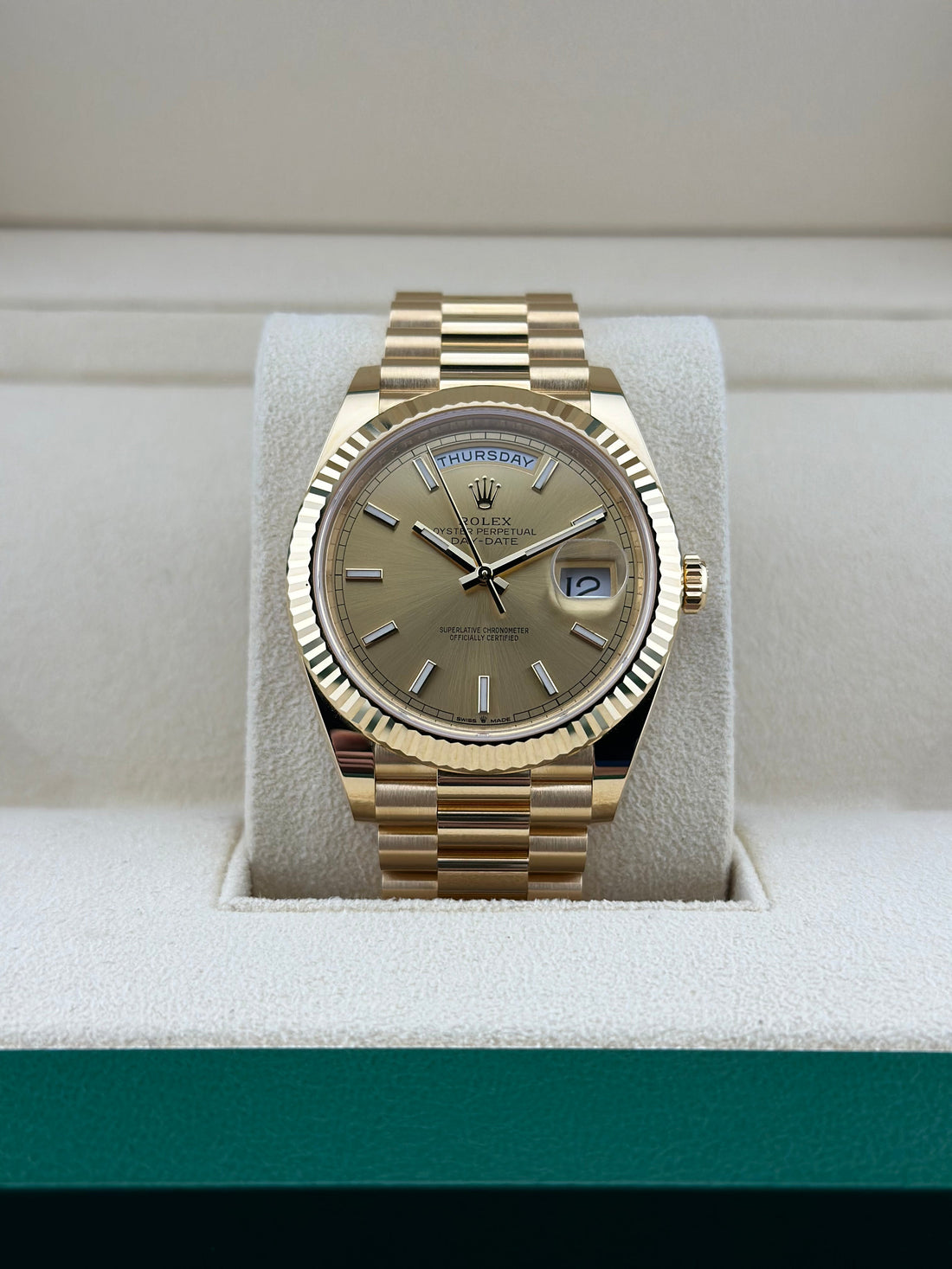 Rolex Day-Date 40mm 228238 Champagne Dial Yellow Gold Watch