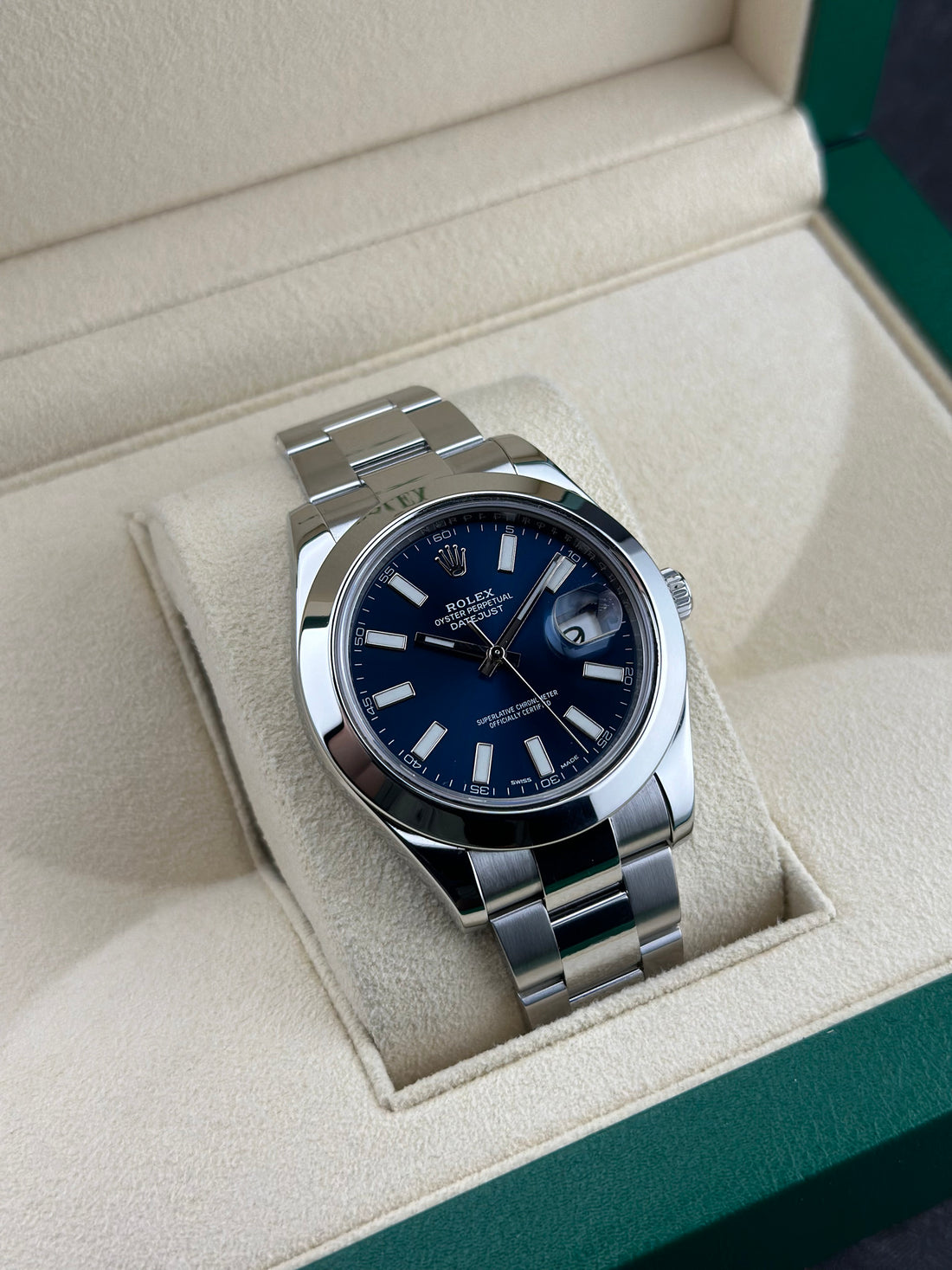 Rolex Steel Datejust II 41mm Blue Smooth Oyster 116300