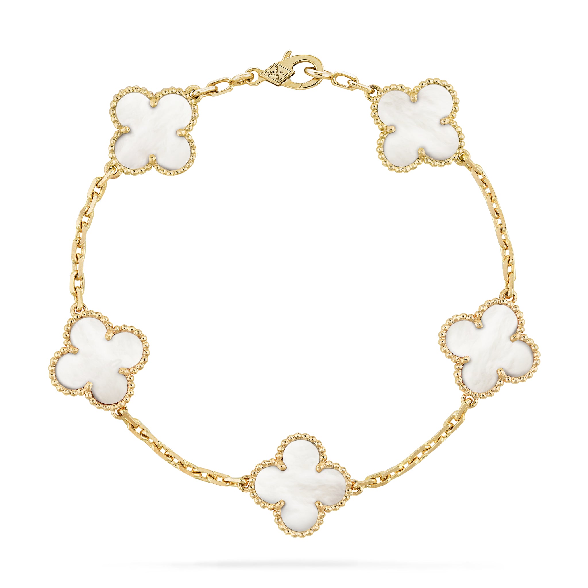 Van Cleef & Arpels Vintage Alhambra Bracelet 5 Motifs - 18k Yellow Gold Mother-of-pearl