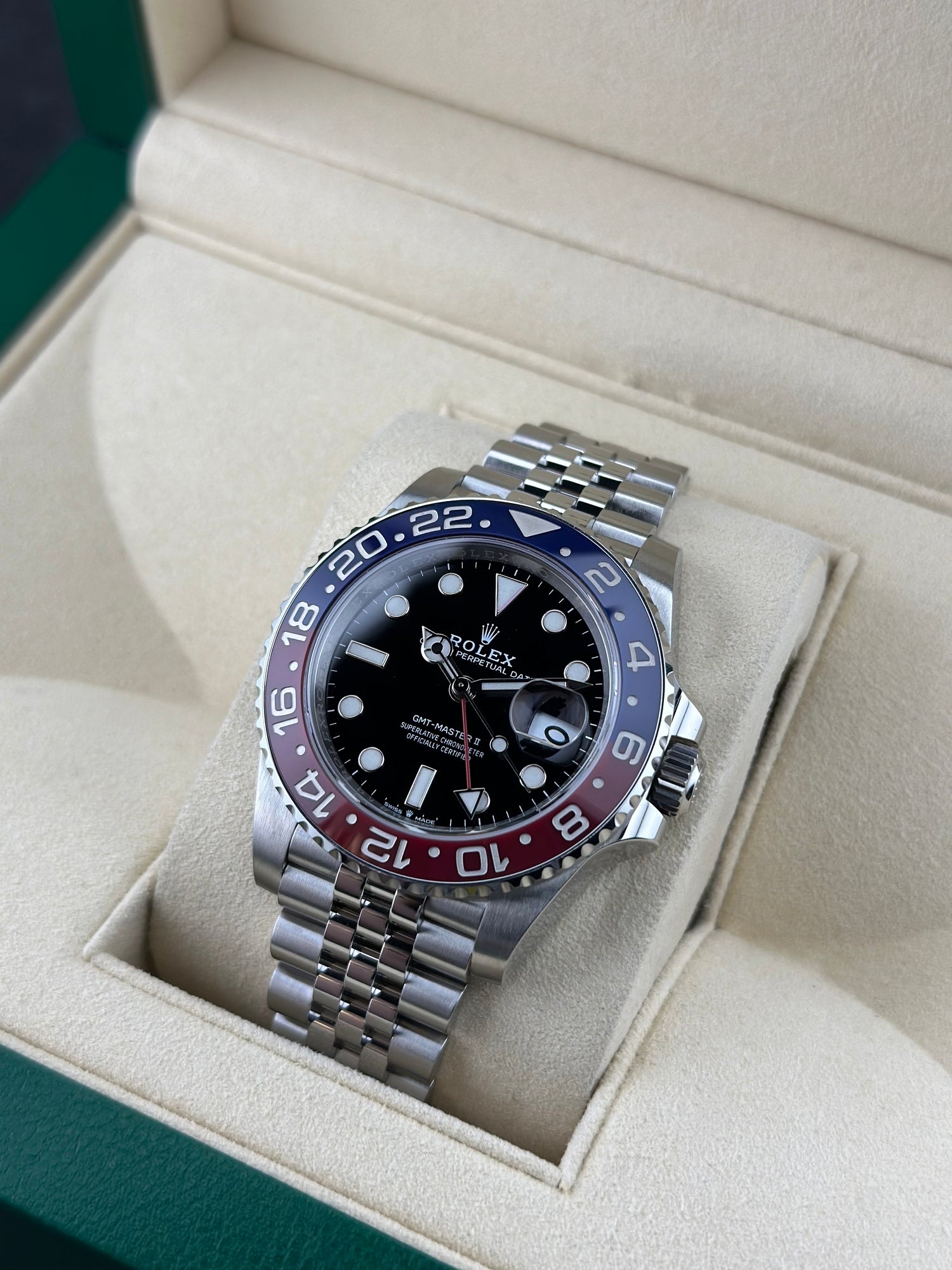 Rolex Steel GMT-Master II 40mm Black Ceramic Jubilee 126710BLRO Pepsi