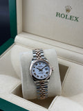 Rolex Two-Tone Rose Gold Datejust 28mm White Roman Fluted Jubilee 279171