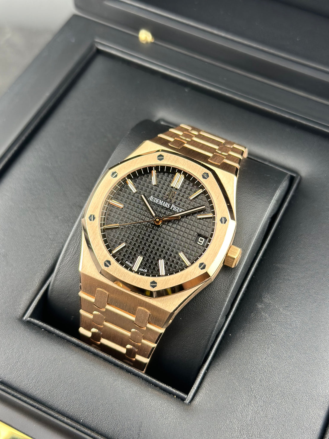 Audemars Piguet Rose Gold Royal Oak 41mm Black Rose Gold Am Rose Gold 15500 R