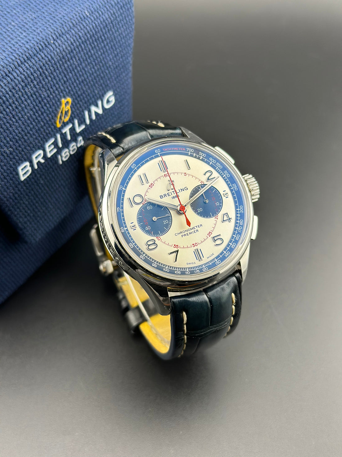 Breitling  Stainless Steel Bentley Chrono 42mm White  Leather AB0118