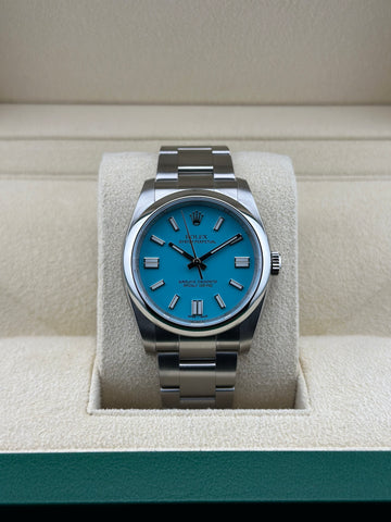 Rolex Steel Oyster Perpetual 36mm Custom Tiffany Blue Smooth Oyster 116000