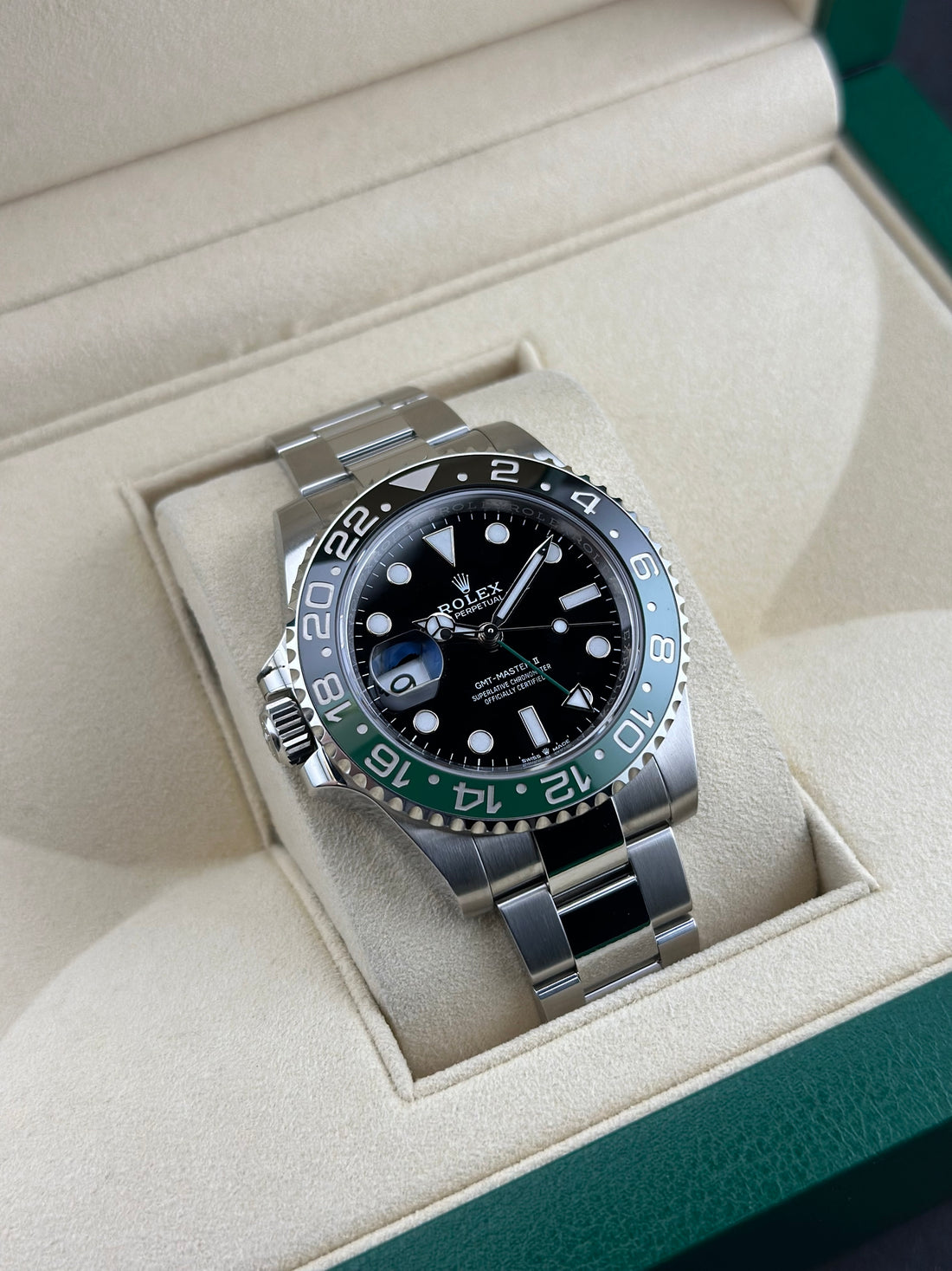 Rolex Stainless Steel GMT-Master II 40mm Black Ceramic Jubilee 126720TVNR Sprite