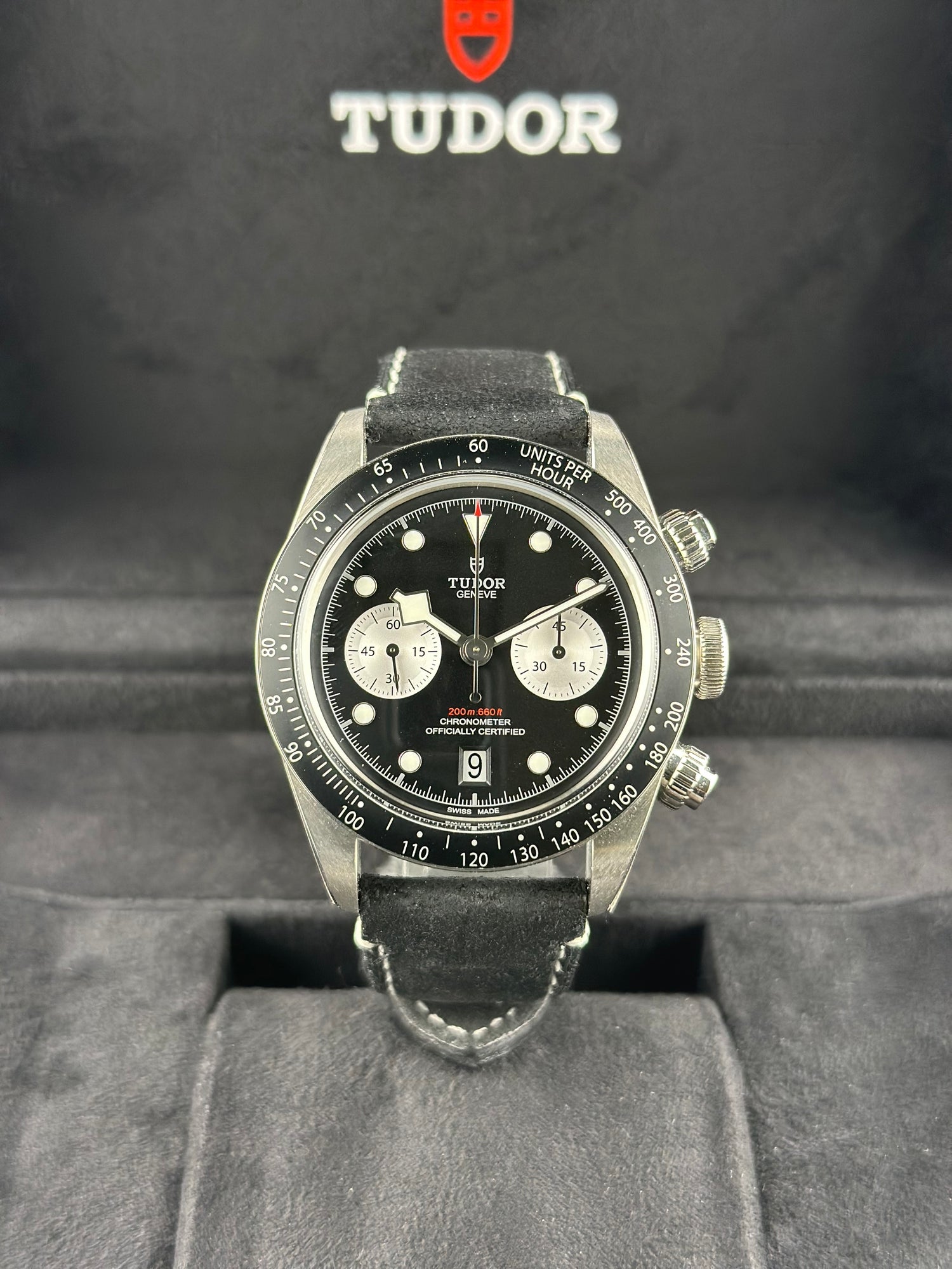 Tudor Stainless Steel Black Bay Chrono 41mm Black Steel Fabric 79360N