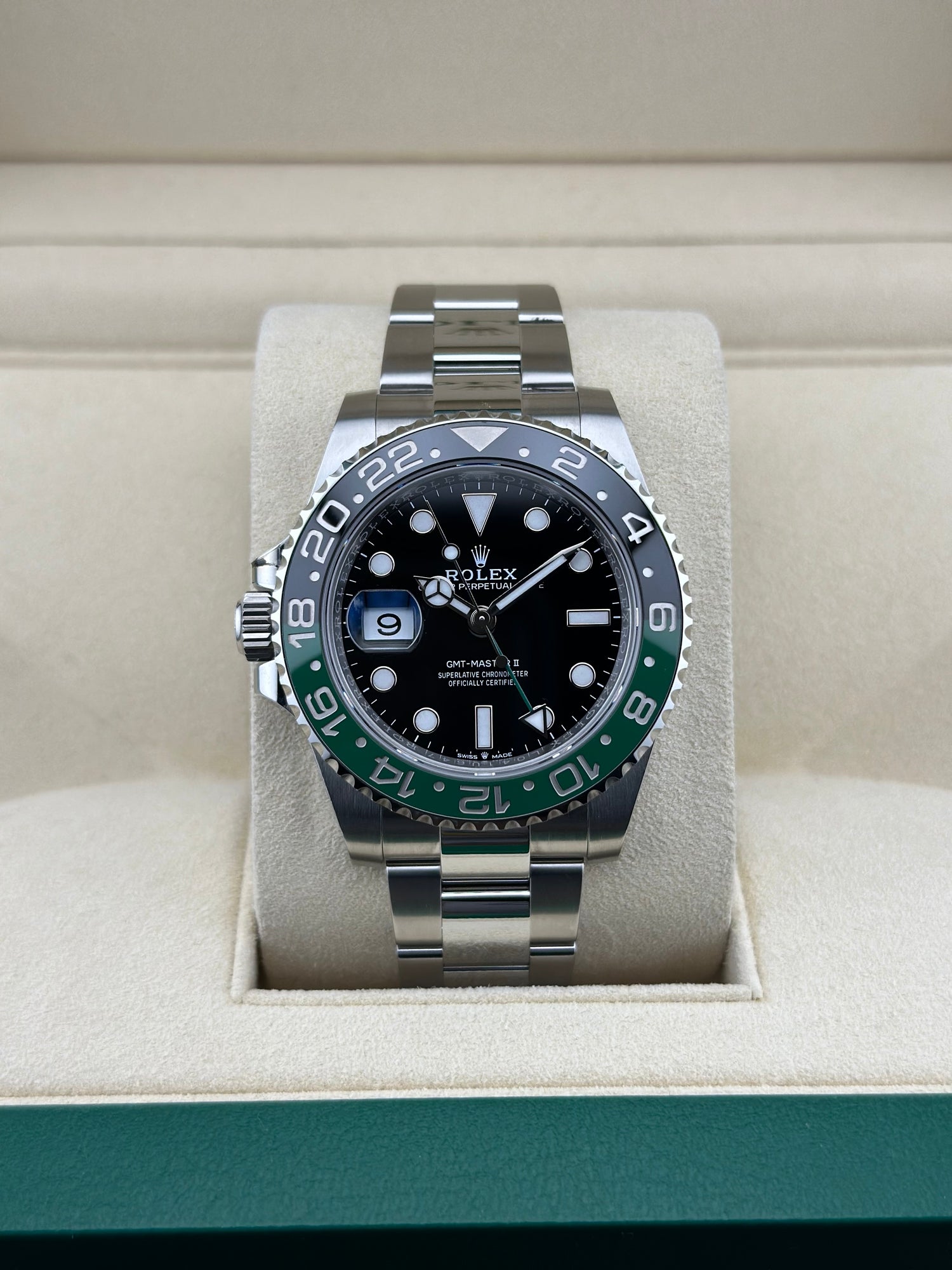 Rolex Stainless Steel GMT-Master II 40mm Black Ceramic Jubilee 126720TVNR Sprite