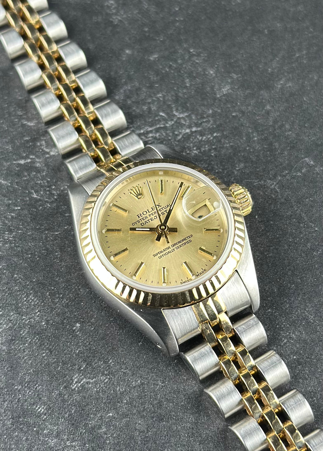 Rolex Stainless Steel Datejust 26mm Silver Smooth Oyster 69173