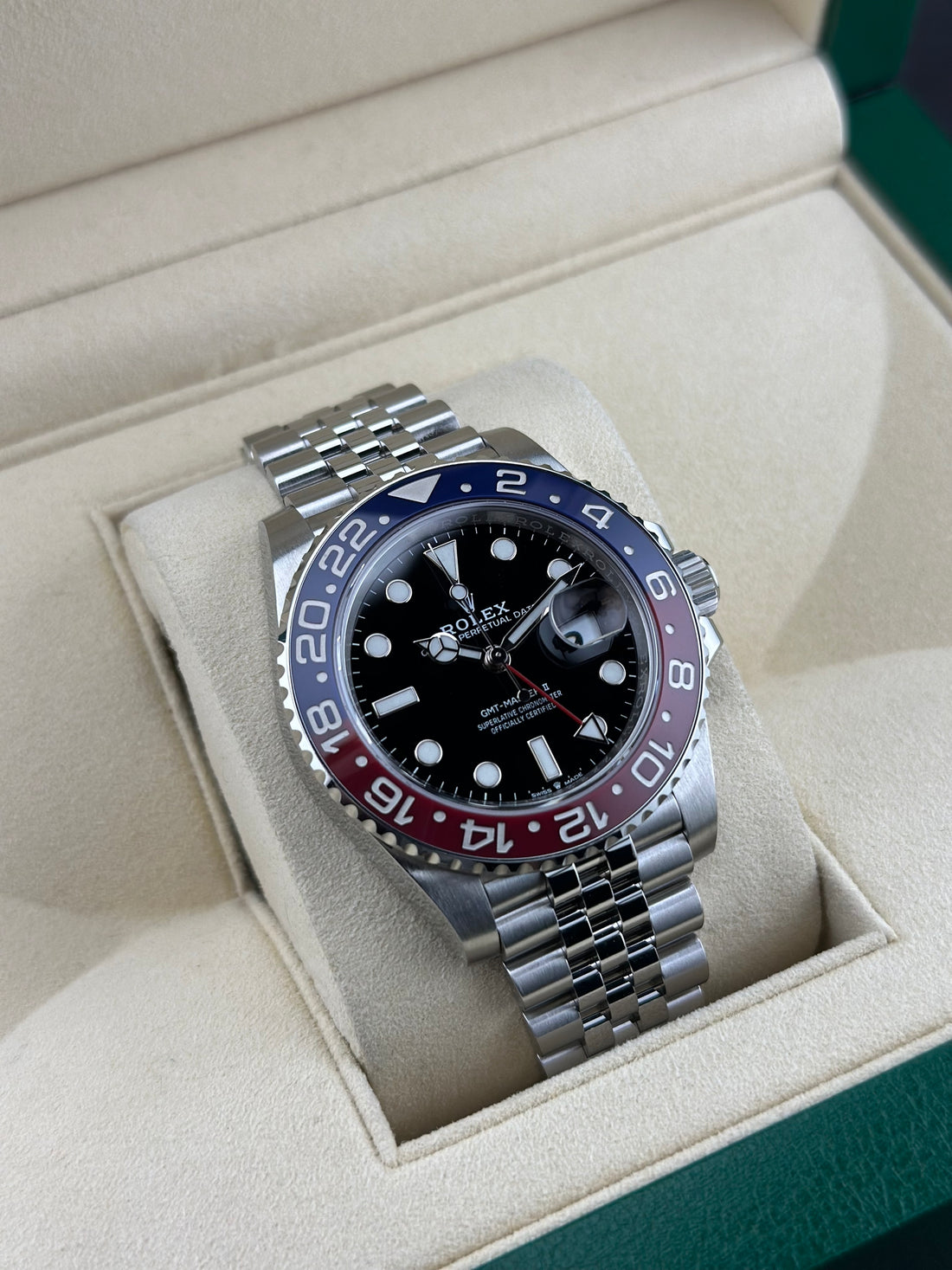 Rolex Stainless Steel GMT-Master II  Black Ceramic Jubilee 126710BLRO Pepsi