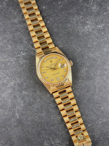 Rolex Yellow Gold Day-Date 36mm Lemon Fluted President 18238