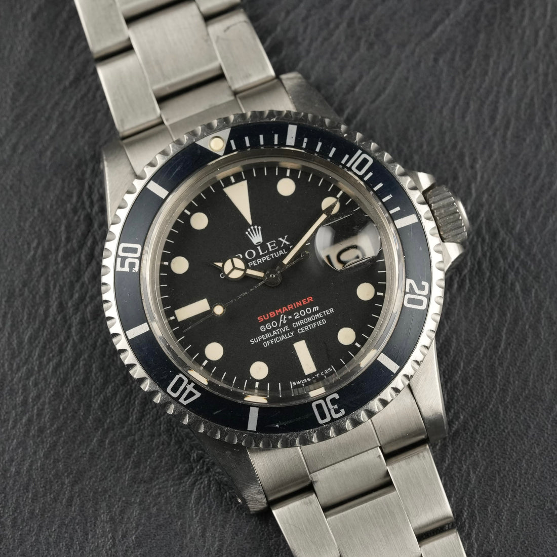 Rolex Steel Submariner 40mm Black Aluminum Oyster 1680