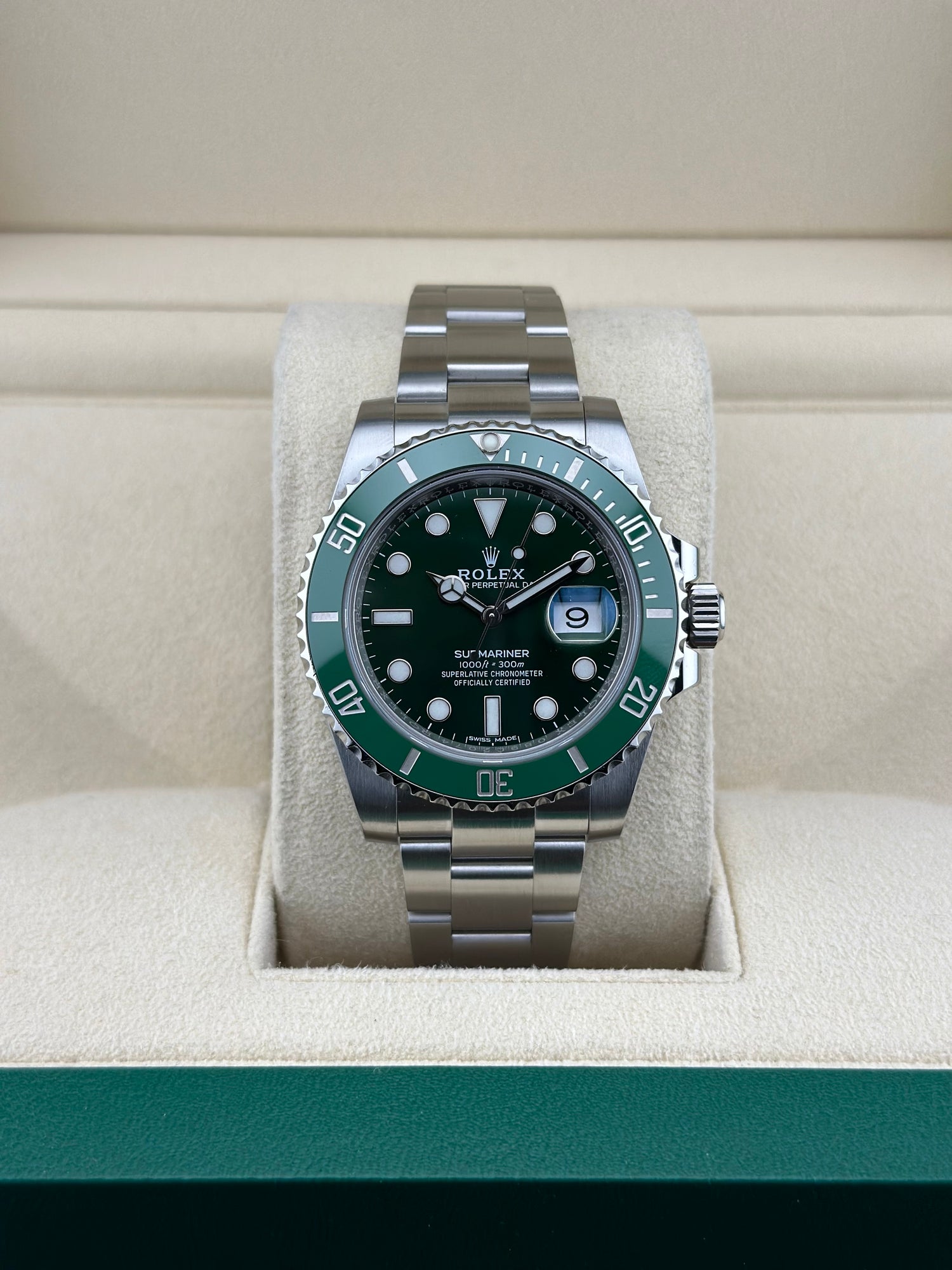 Rolex Steel Submariner 40mm Green Ceramic Oyster 116610LV Hulk