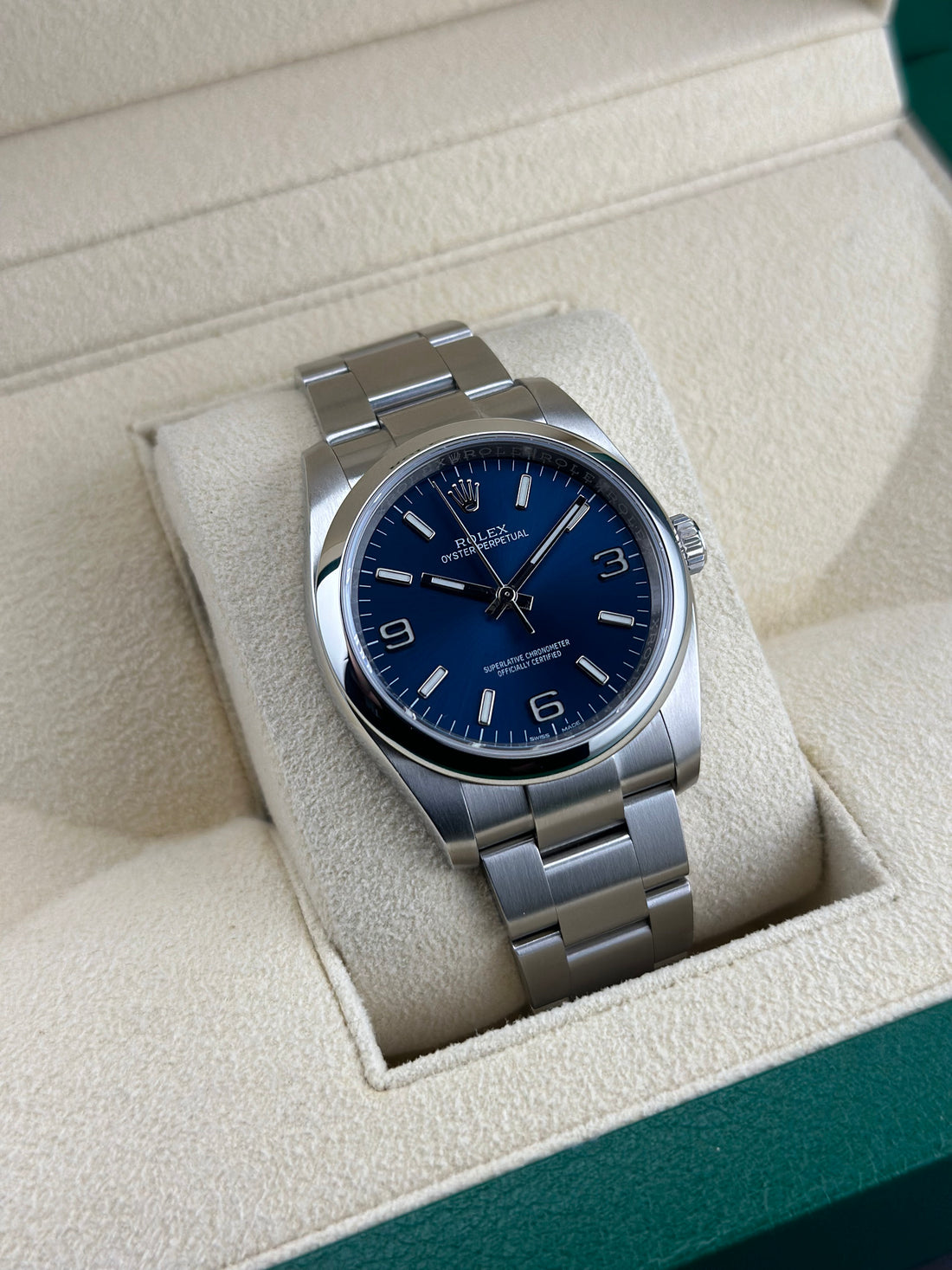 Rolex Steel Oyster Perpetual 36mm Blue Smooth Oyster 116000