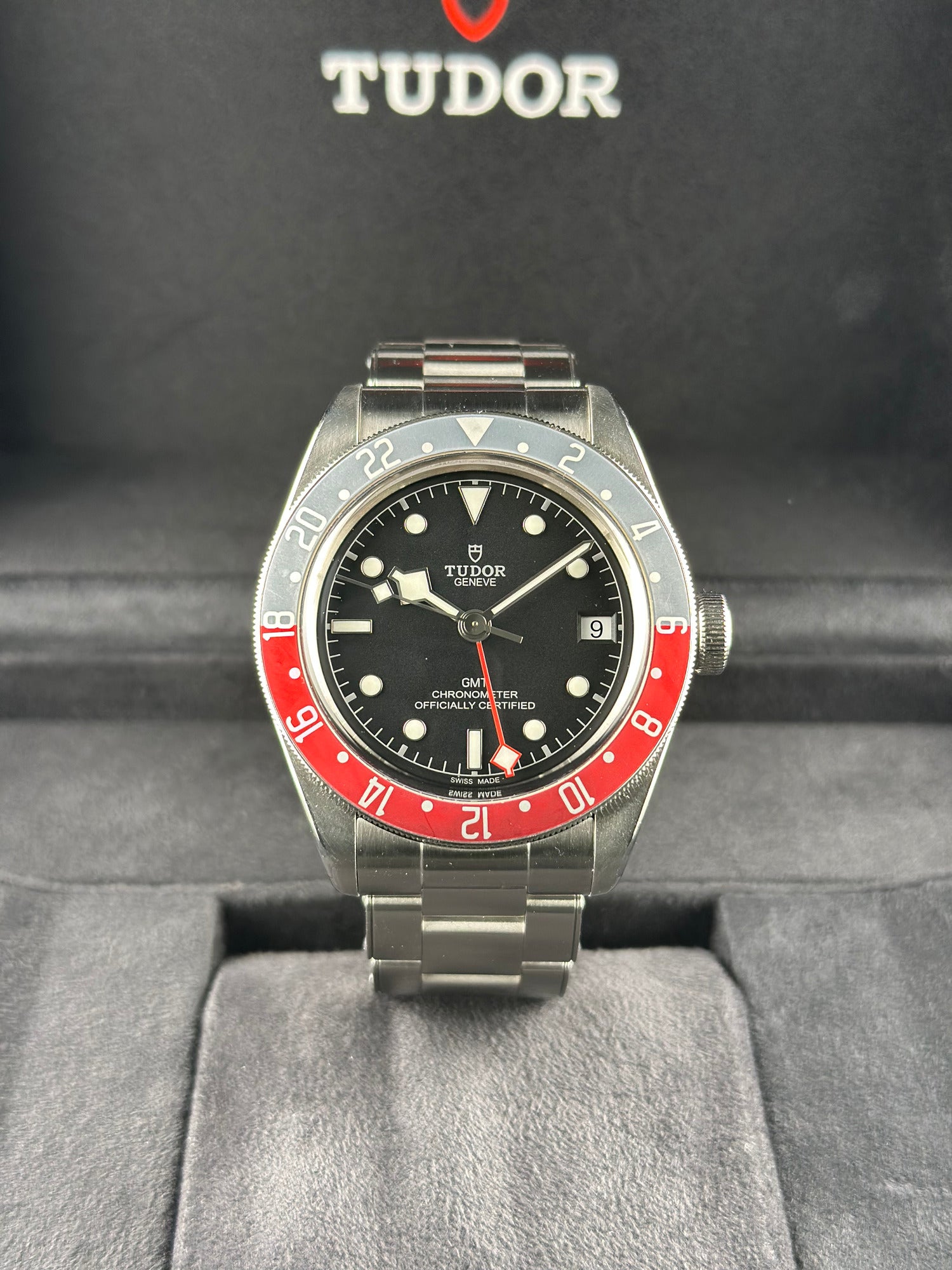 Tudor Stainless Steel Black Bay GMT  Black Aluminum Stainless Steel 79830RB Pepsi