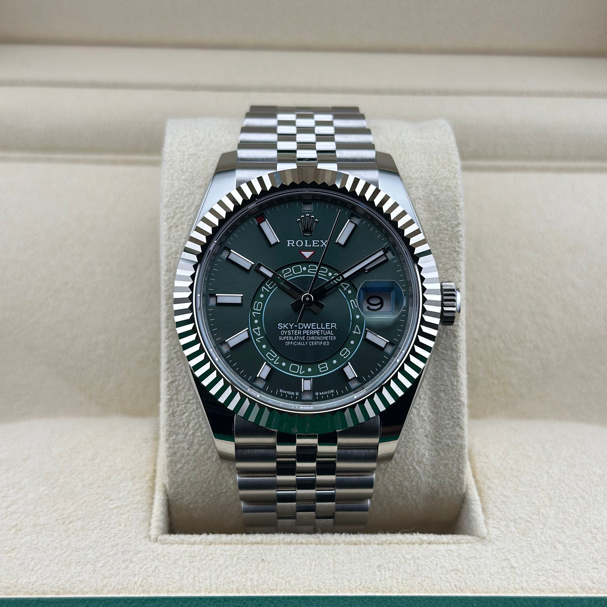 Rolex Sky-Dweller Green Dial on Jubilee