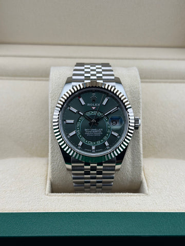 Rolex Sky-Dweller Green Dial on Jubilee