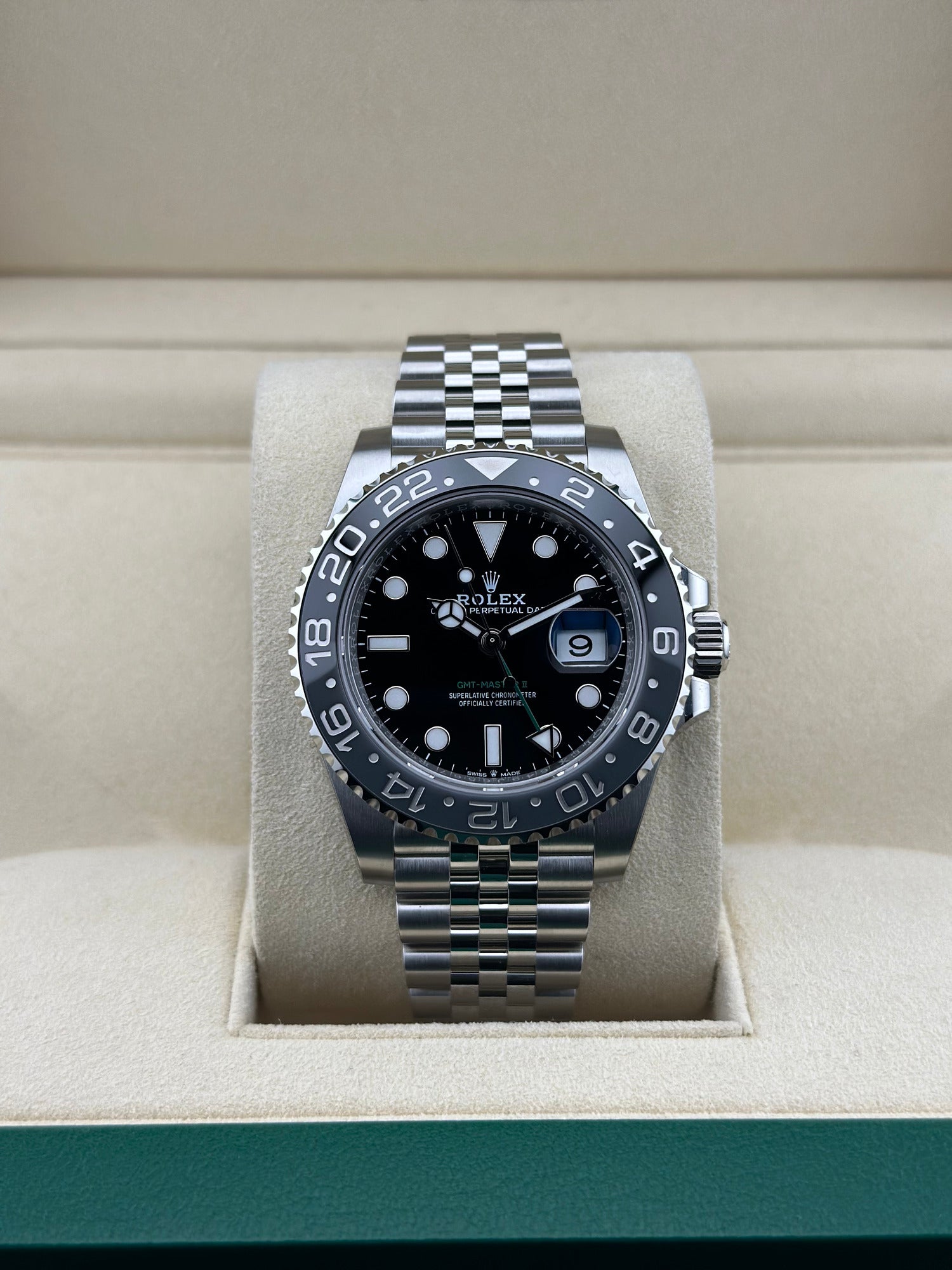 Rolex Stainless Steel GMT-Master II  Black Ceramic Jubilee 126710GRNR Bruce Wayne