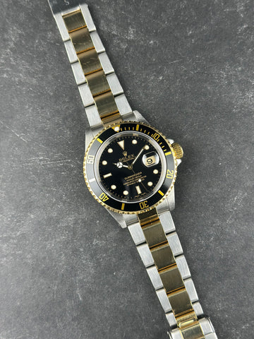 Rolex Two-Tone Yellow Gold Submariner 40mm Blue Aluminum Oyster 16613