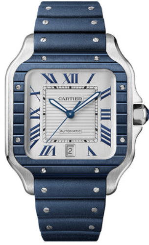 Cartier Santos De Cartier Large Automatic Stainless Steel Interchangeable Metal And Rubber - WSSA0047