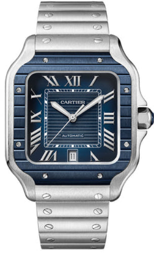 Cartier Santos De Cartier Large Automatic Stainless Steel Interchangeable Metal And Rubber - WSSA0048