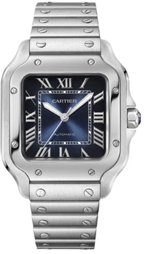 Cartier Santos Santos De Cartier Medium Automatic Steel Interchangeable Metal And Leathers Bracelets - WSSA0063