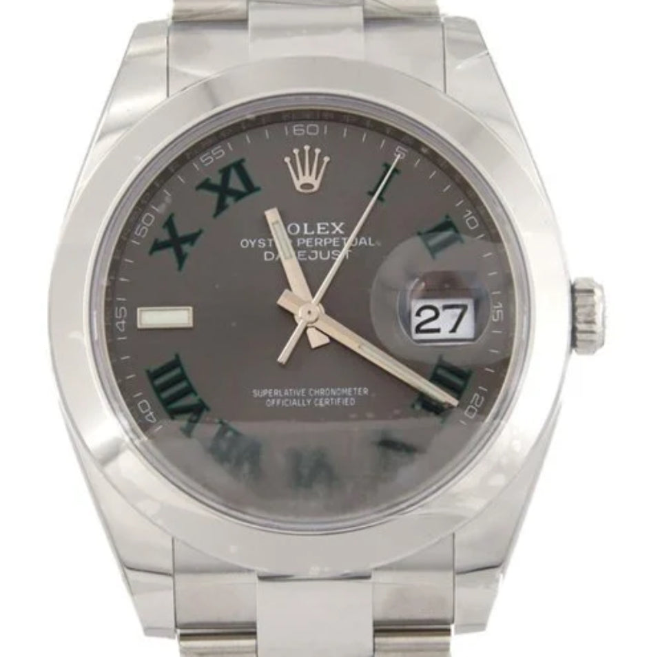 Rolex Steel Datejust 41mm Wimbledon Smooth Jubilee 126300