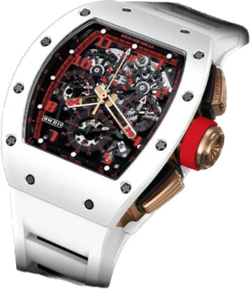 Richard Mille Chronograph Ceramic "White Demon" 50mm Openworked Dial - RM11-FM