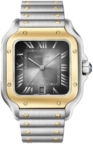 Cartier Santos De Cartier Large Automatic Yellow Gold Interchangeable Metal And Leather Bracelets - W2SA0030