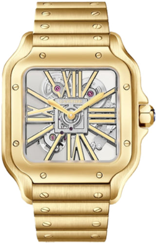 Catier Santos De Cartier Watch - Skeleton Mechanical Movement - WHSA0042