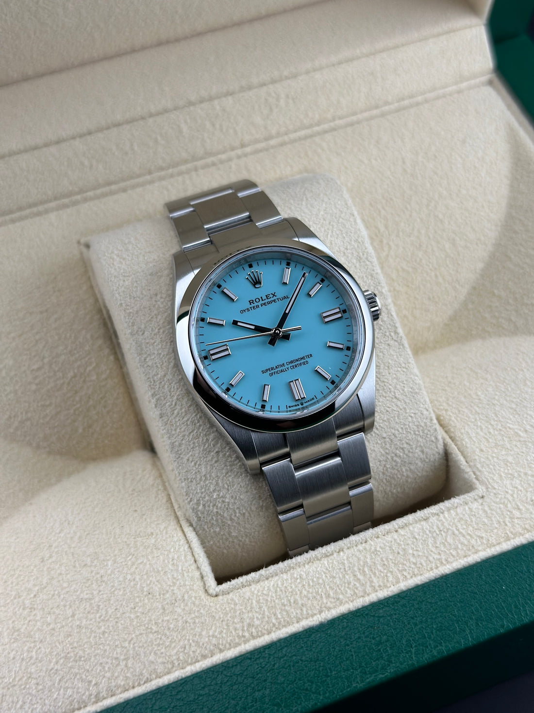 Rolex Steel Oyster Perpetual 36mm Tiffany Blue Smooth Oyster 126000