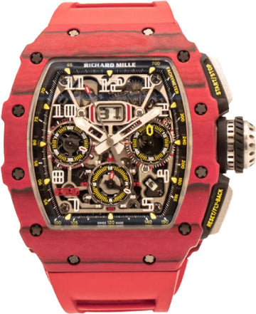 Richard Mille Chronograph Flyback Chronograph Red Quartz 50mm Openworked Dial | RM11-03