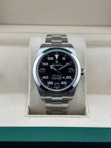 Rolex Steel Air-King 40mm Black Smooth Oyster 116900