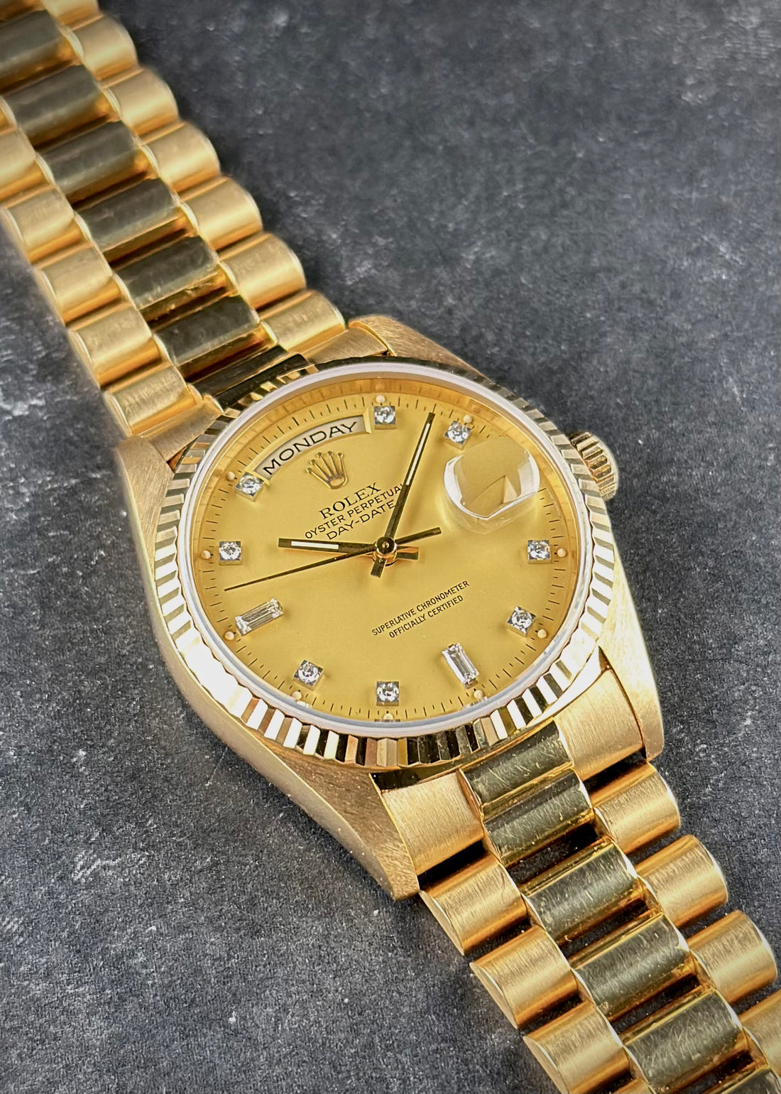 Rolex Yellow Gold Day-Date 36mm Lemon Fluted President 18238