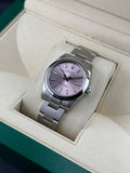 Rolex Steel Oyster Perpetual 34mm Pink Smooth Oyster 124200