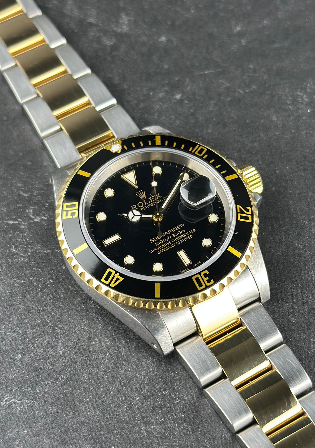 Rolex Two-Tone Yellow Gold Submariner 40mm Blue Aluminum Oyster 16613