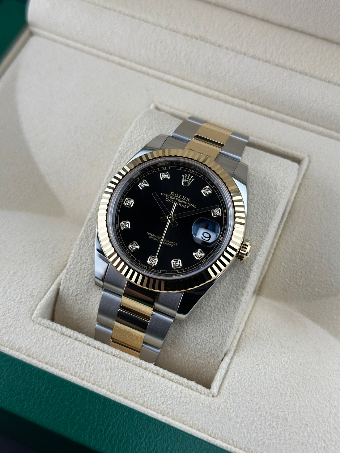 Rolex Two-Tone Yellow Gold Datejust 41mm Black Fluted Jubilee 126333