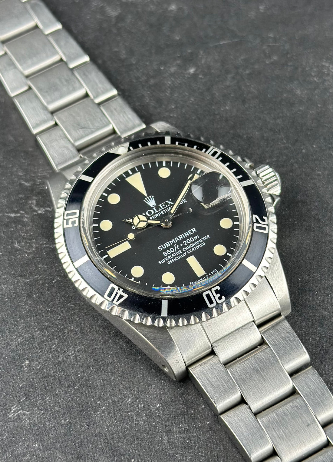 Rolex Steel Submariner 40mm Black Aluminum Oyster 1680