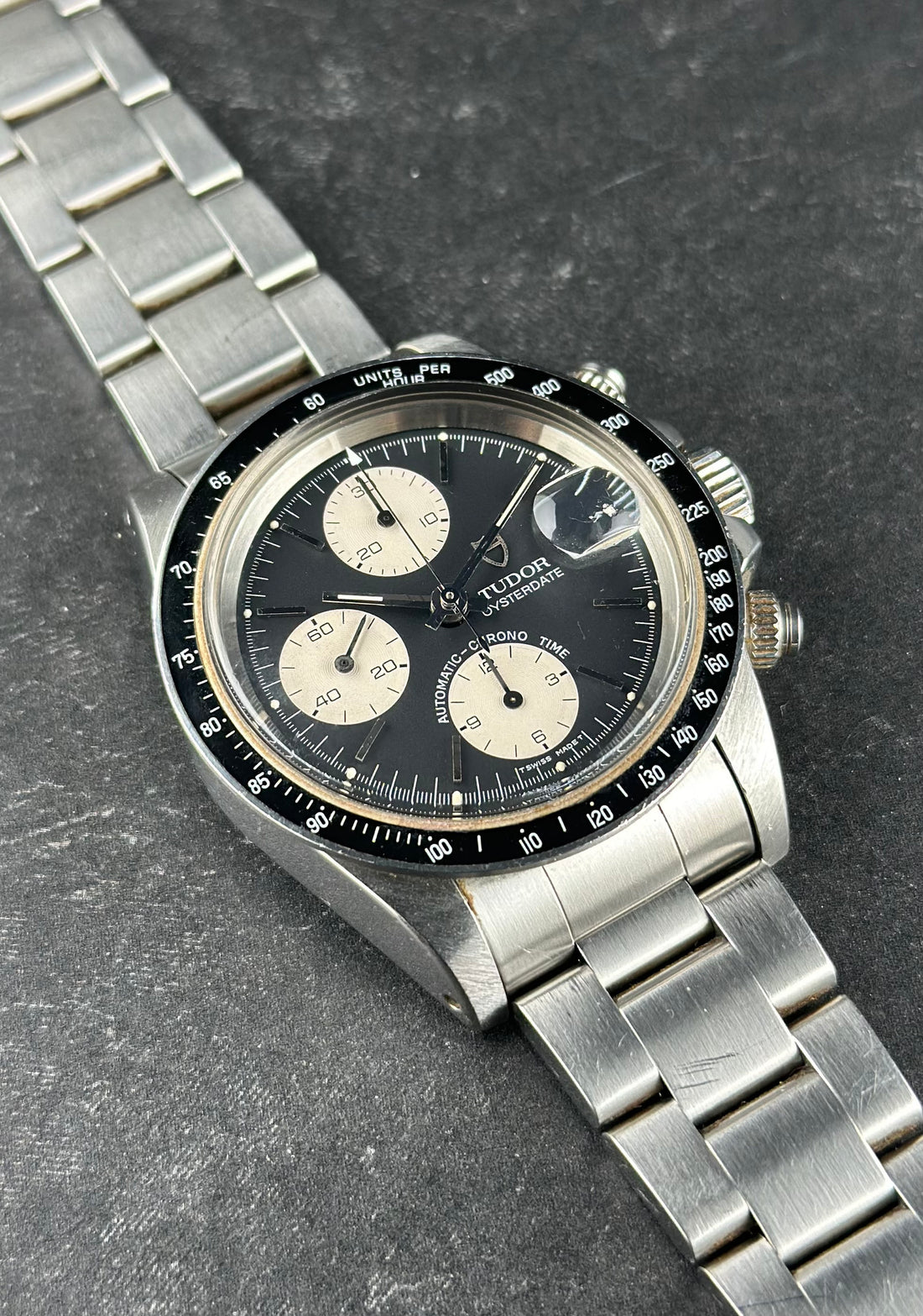 Tudor Stainless Steel Oyster-Date Chrono 40mm Black  Oyster 79160