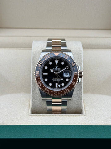 Rolex Two-Tone Rose Gold GMT-Master II 40mm Black Ceramic Oyster 126711CHNR Rootbeer