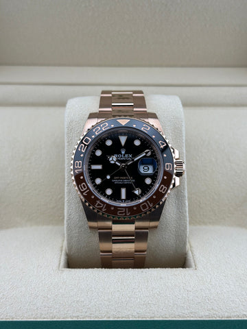 Rolex Rose Gold GMT-Master II 40mm Black Ceramic Oyster 126715CHNR Rootbeer