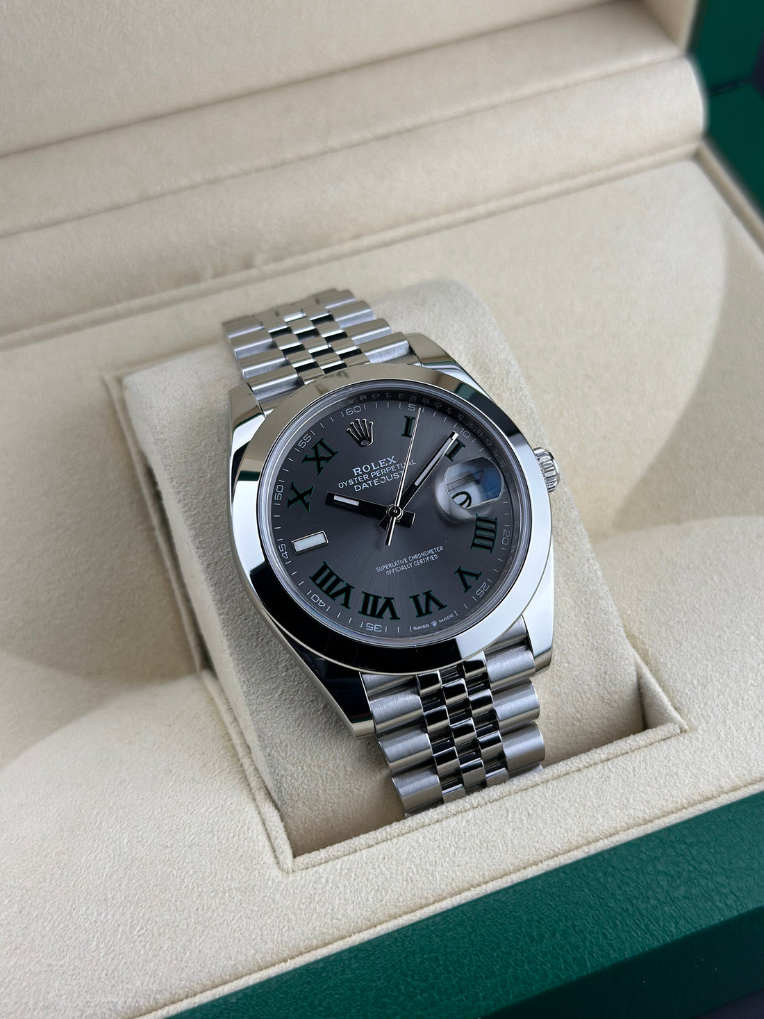 Rolex Steel Datejust 41mm Wimbledon Smooth Jubilee 126300