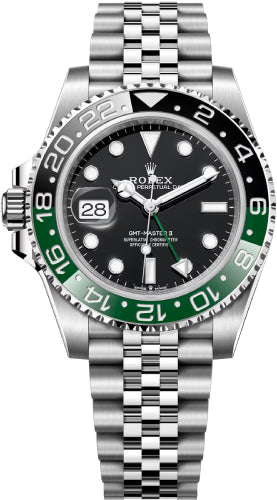 Rolex Oystersteel "Sprite" GMT-Master II Watch - Bidirectional Rotatable 24-Hour Graduated Bezel