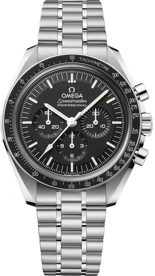 Omega Speedmaster Moonwatch Professional Watch - 42 mm Steel Case - Tachymeter Bezel - Black Dial - Steel Bracelet - 310.30.42.50.01.002