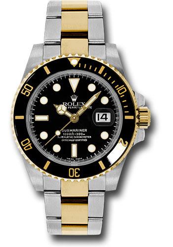 Rolex Steel and Gold Rolesor Submariner Date Watch - Black Dial - 116613LN