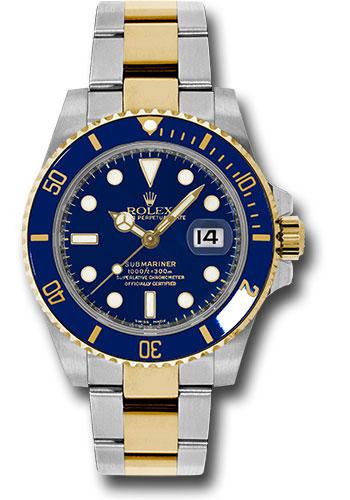 Rolex Steel and Gold Rolesor Submariner Date Watch - Blue Dial - 116613LB