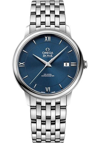 Omega De Ville Prestige Co-Axial Watch - 39.5 mm Steel Case - Blue Dial - 424.10.40.20.03.001