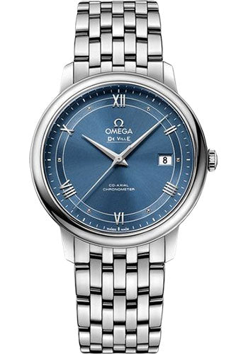 Omega De Ville Prestige Co-Axial Watch - 39.5 mm Steel Case - Blue Dial - 424.10.40.20.03.002